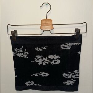 Urban Outfitters Floral Black and Gray Women's Bandeau Top